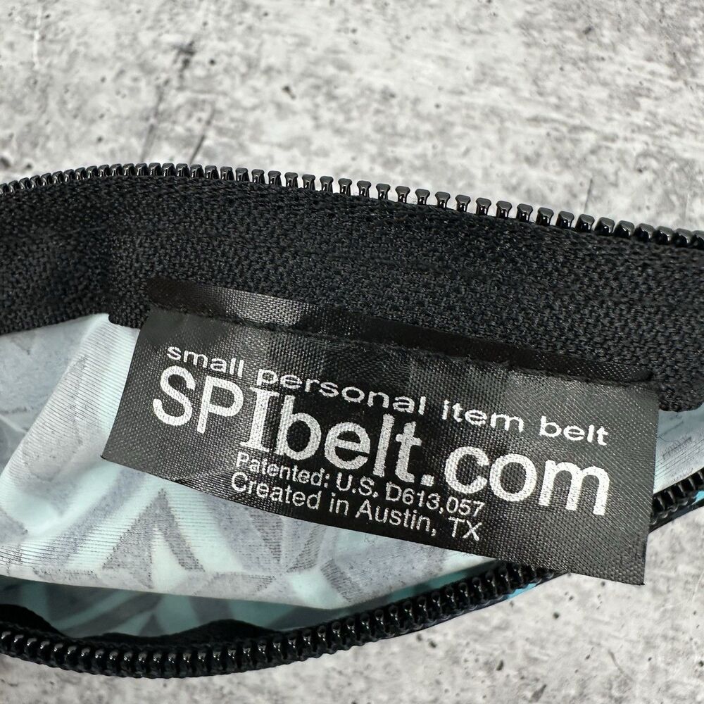 SPIbelt Small Personal Item Running Belt blue and black geometric pattern Crayon - Picture 4 of 7